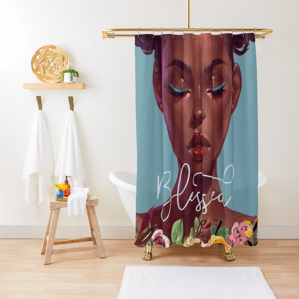 "Blessed African American Black Woman Artwork" Shower Curtain by crownsnthrones Redbubble