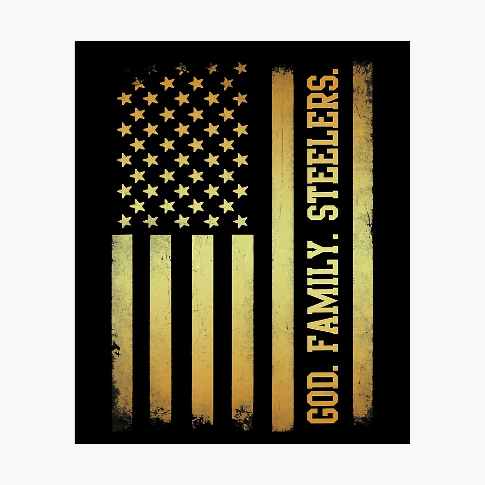 Father's Day gift God Family Steelers Flag | Greeting Card