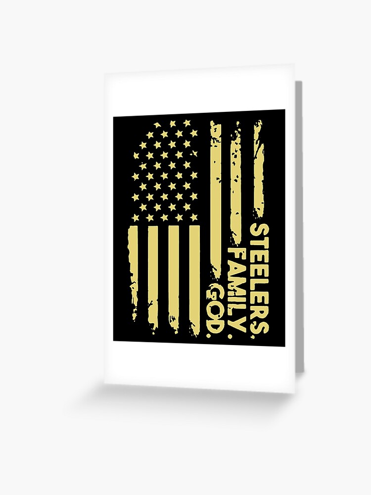 Father's Day gift God Family Steelers Flag | Greeting Card