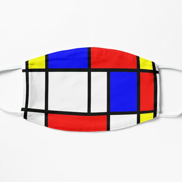 Piet Mondrian "Composition 2" | Color Block with Red Yellow and Blue Flat Mask
