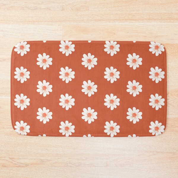 Item preview, Big daisy floral design, orange background and white flower  designed and sold by ArtBIU.