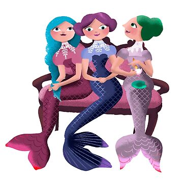 Artwork thumbnail, Three mermaid sisters by ullamermaid