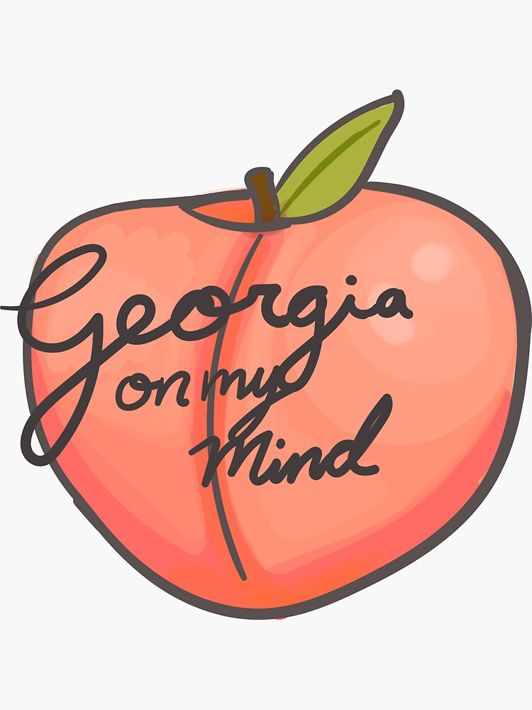 "Georgia Peaches on my Mind" Sticker for Sale by spicygaymergirl ...