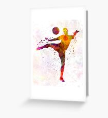 man soccer football player 07 Greeting Card