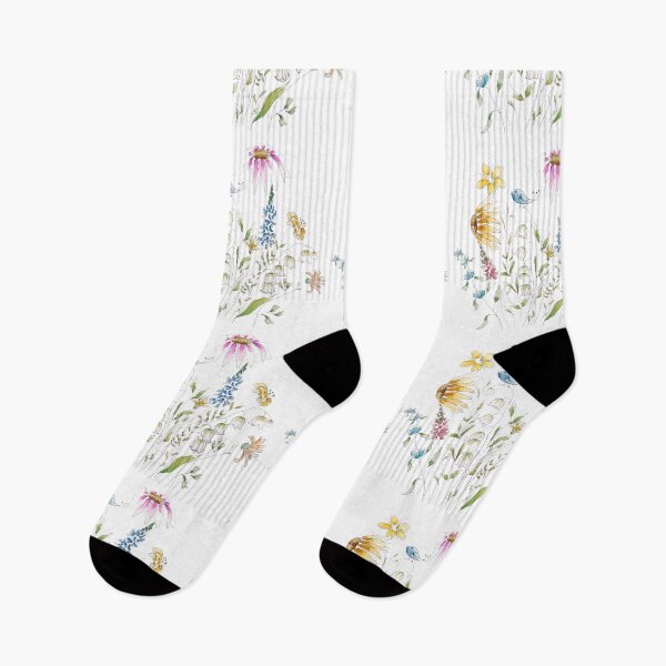 Item preview, hand painted wild flower and blue bird-line and watercolor 1 designed and sold by ColorandColor.