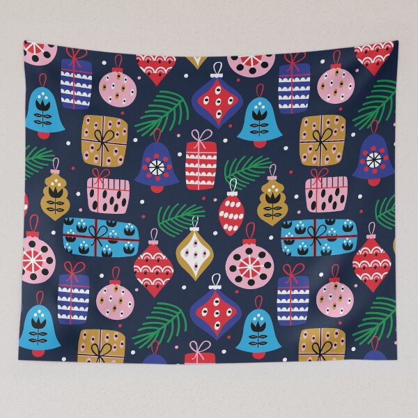 Item preview, Christmas Gift & Ornament Pattern (Midnight Blue) designed and sold by HeraAndKosmos.