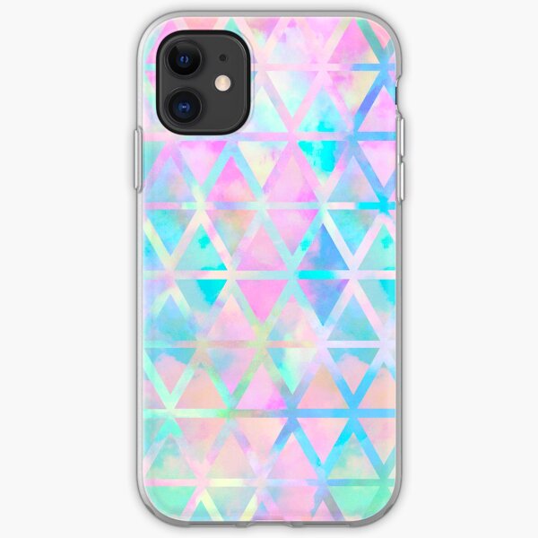 Pink pastel aztec pattern iPhone Soft Case