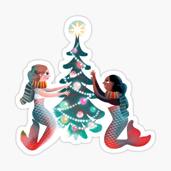 Christmas mermaids Sticker