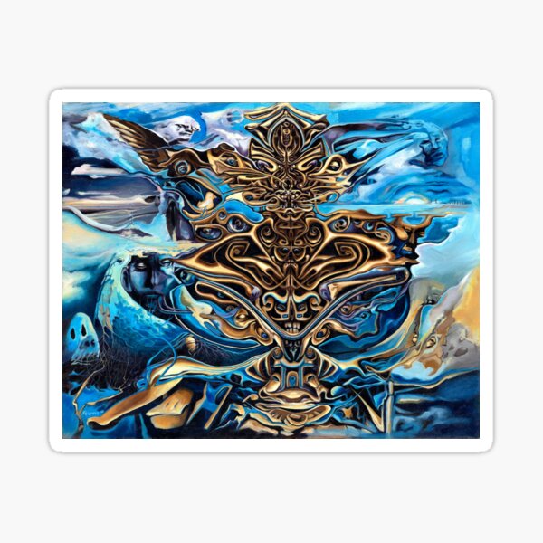 Tan and Blue Symmetry Sticker
