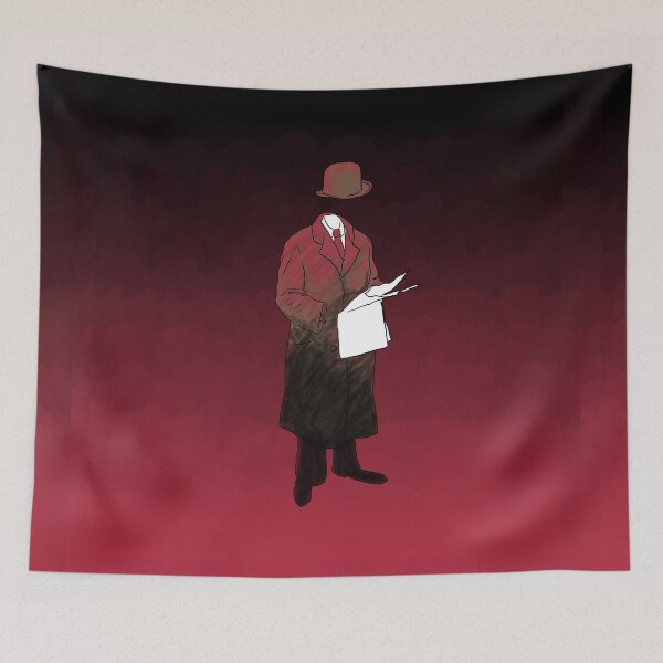 Item preview, The man in red takes a few minutes to read today's headlines. designed and sold by FrankBurelle.
