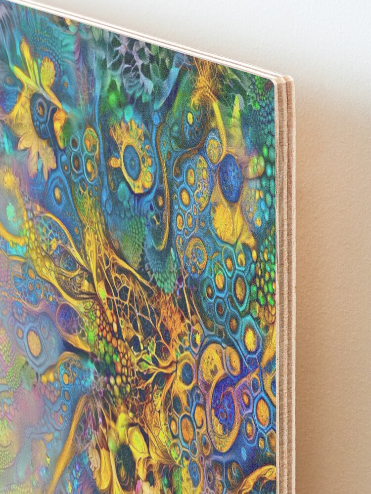 Alternate view of Deepdream floral fractalize abstraction Mounted Print