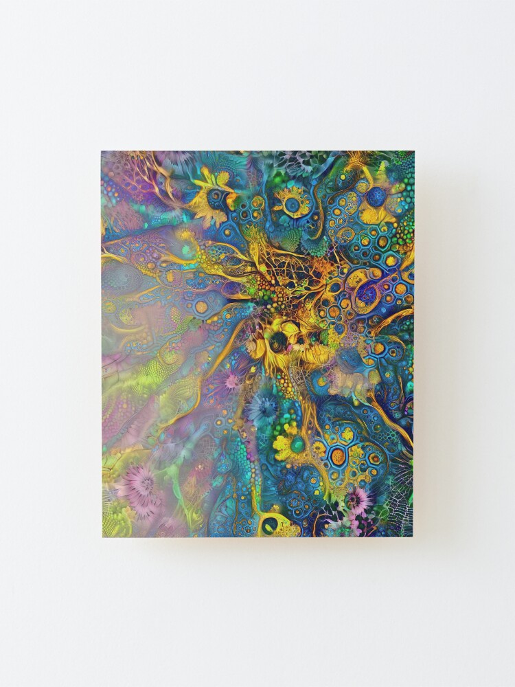 Alternate view of Deepdream floral fractalize abstraction Mounted Print
