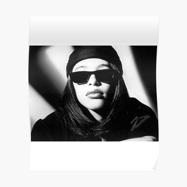 Aaliyah Printed T-shirt Black Tee Shirt Poster