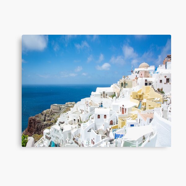 Oia Santorini Greece Townscape and Ocean Views Canvas Print