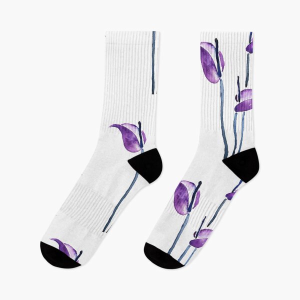 Item preview, hand painted purple anthurium watercolor  designed and sold by ColorandColor.
