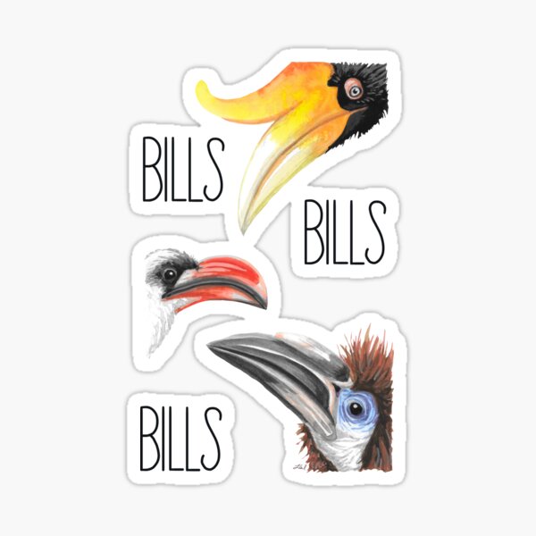 Item preview, Bills, Bills, Bills (Rhinoceros, Red-billed, Black-casqued Hornbills) designed and sold by LauraWolfArtist.