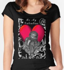 *•.¸♥♥¸.•*VALENTINE KISSES B MY VALENTINE *•.¸♥♥¸.•* Women's Fitted Scoop T-Shirt