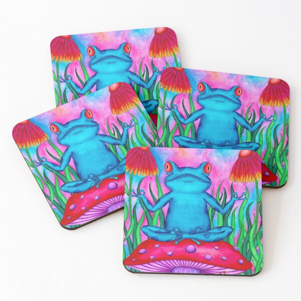 Item preview, Hippie Frog in Mushroom Kingdom designed and sold by Tabby's Tangled Art.