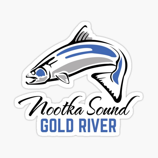 Gold River, BC - Nootka Sound - Salmon Logo Sticker