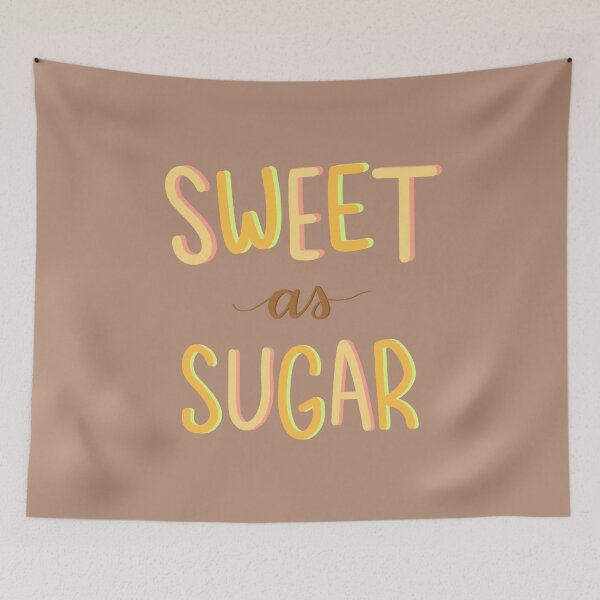 Item preview, Sweet as Sugar - Handwritten Quote - Pastel Yellow and Pink designed and sold by annedesignco.