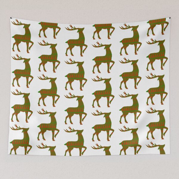 Item preview, Red And Green Reindeer Design designed and sold by missmann.