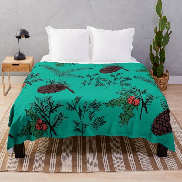 Item preview, Pine Cones And Branches - Turquoise designed and sold by galleasstudio.