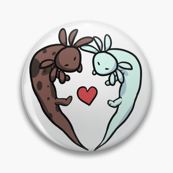 Item preview, Peppermint and Mocha the Axolotls Hearts designed and sold by PufferfishArt.