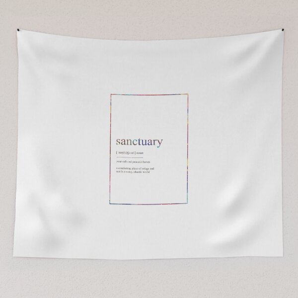 Item preview, SANCTUARY 479 Watercolor Map Yoga Quote Definition designed and sold by vividpixelusa.