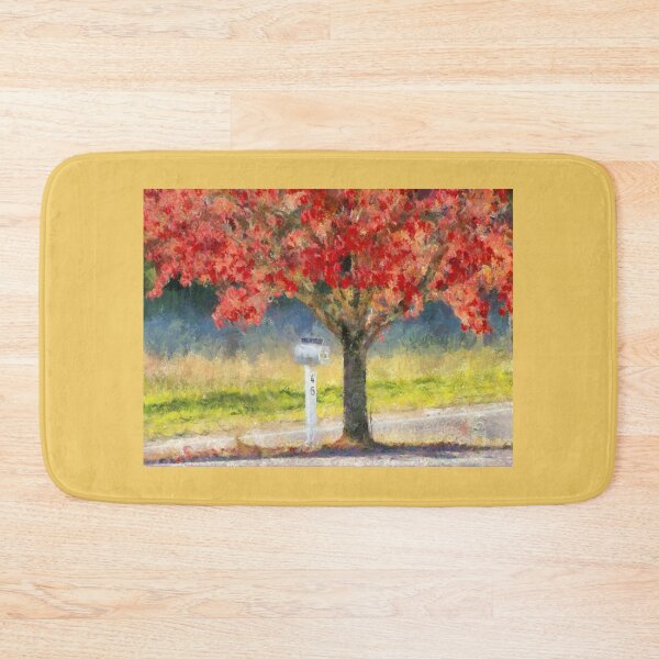 Item preview, Blazing Bloody Red Dogwood By White Mailbox designed and sold by Jean Gregory Evans.