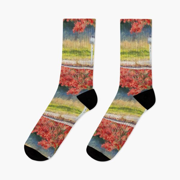 Item preview, Blazing Bloody Red Dogwood By White Mailbox designed and sold by Jean Gregory Evans.