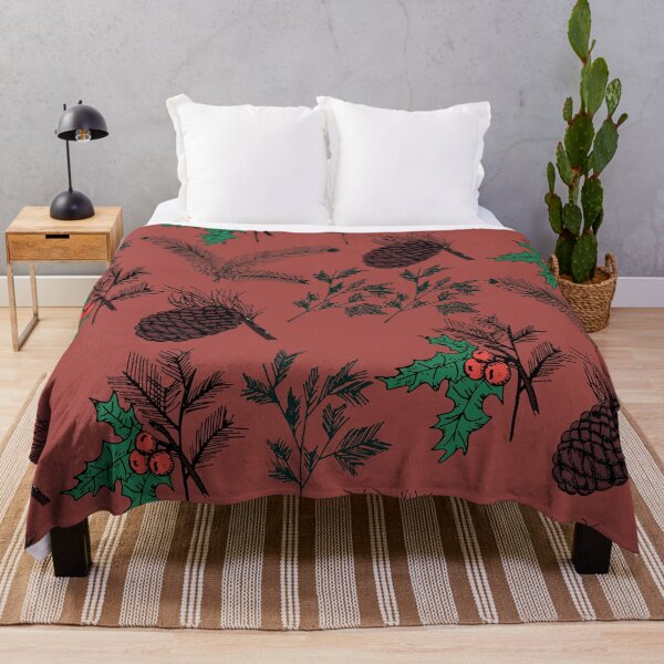 Item preview, Pine Cones And Branches - Red designed and sold by galleasstudio.