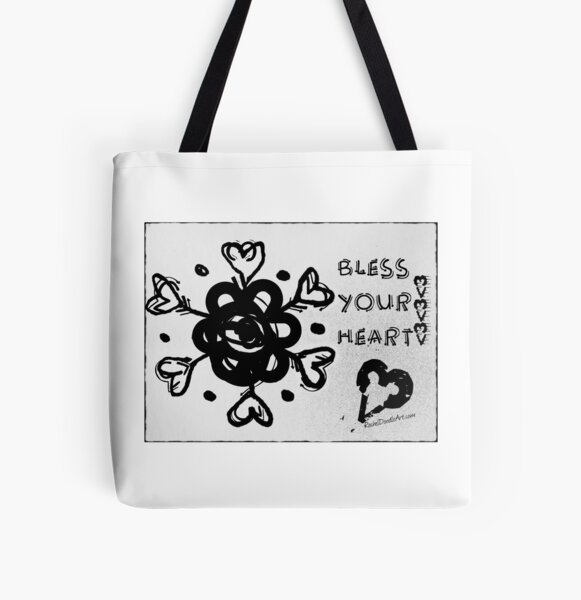 Rachel Doodle Art - Bless Your Heart All Over Print Tote Bag
