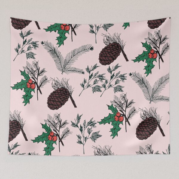 Item preview, Pine Cones And Branches - Pink designed and sold by galleasstudio.