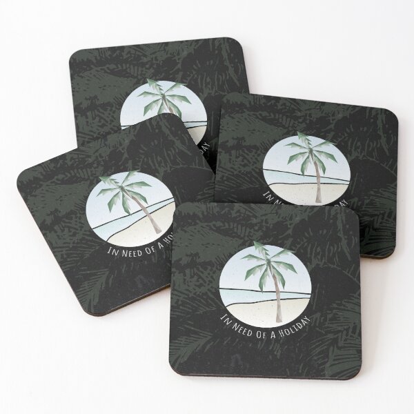 Item preview, Ready for vacation - palm tree and sea (dark) designed and sold by frangipaniarts.
