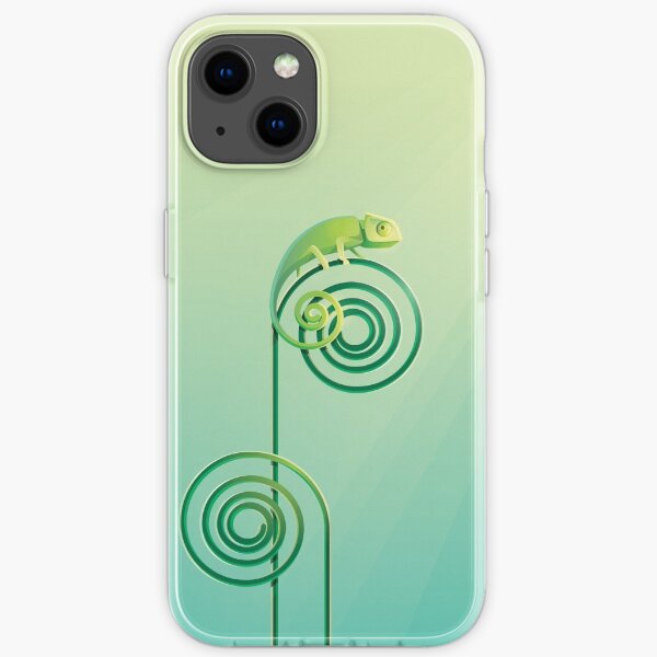 Chamouflaged green Chameleon lizard iPhone Soft Case
