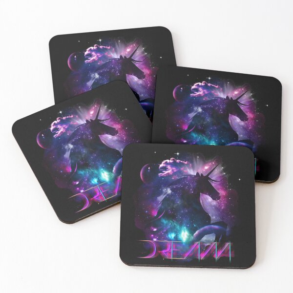 Item preview, Dream Unicorn Galaxy Stars Psychedelic Trippy Black Pink Purple Unicorn designed and sold by Stephani Analah.