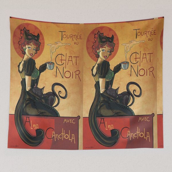 Item preview, BLACK CAT TOUR / RETRO POSTER designed and sold by Isabelle Calisto.