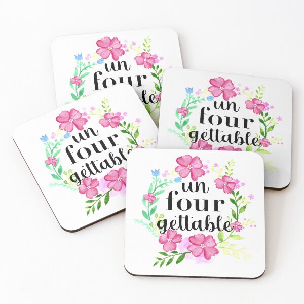 Item preview, Fourth Birthday Outfit or Sticker Pink Water Color Flowers Un-Four-Gettable T-Shirt designed and sold by StickerArtwork.