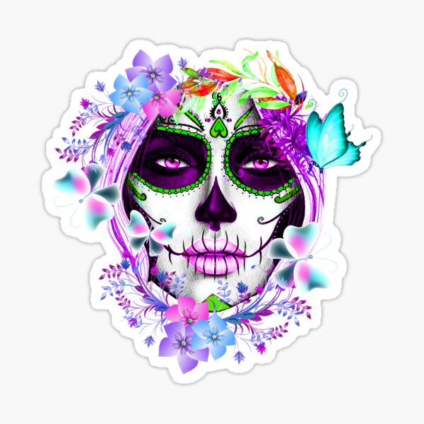 Catrina, Mexican Sugar Skull Girl Sticker