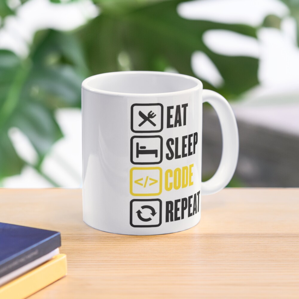 Eat Sleep Code Repeat Mug Programmer Web Developer Software Coffee Mug or Cup 