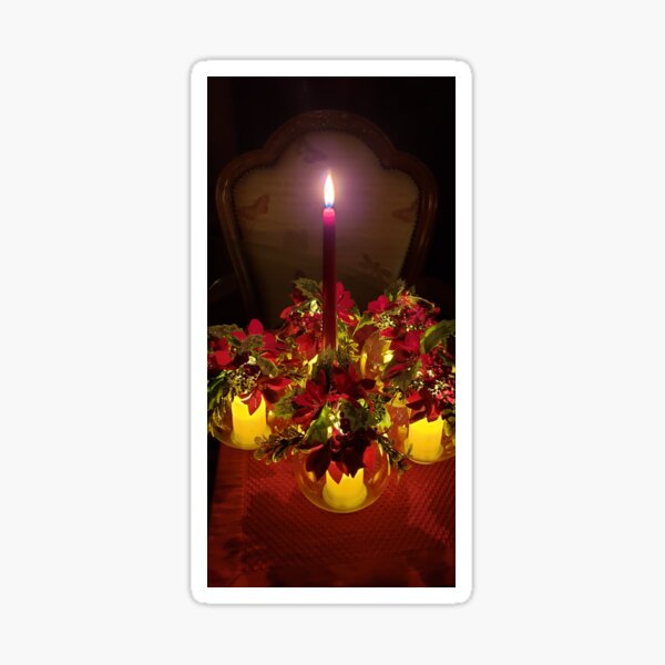 Beautiful soothing  candle & flowers light up your night  Sticker