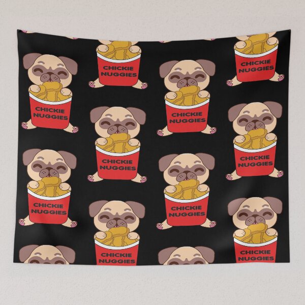 Item preview, Pug Eating Chicken Nuggets designed and sold by YueHeng Creates ⭐⭐⭐⭐⭐.