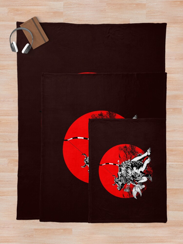 Alternate view of Samurai Tattoo Throw Blanket