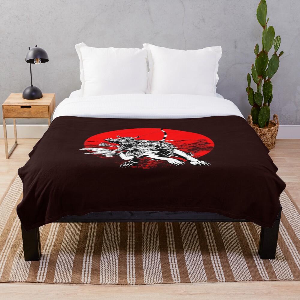 Samurai Tattoo Throw Blanket