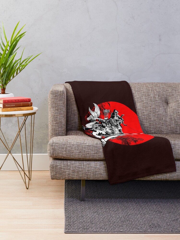 Alternate view of Samurai Tattoo Throw Blanket