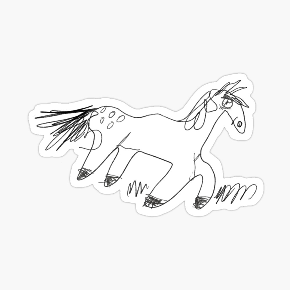 poorly drawn anime horse