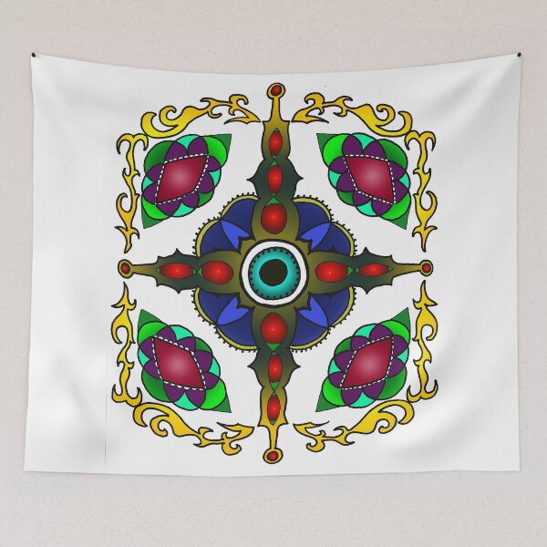 Item preview, Evil Eye multicolor mandala designed and sold by HulyaHoo.