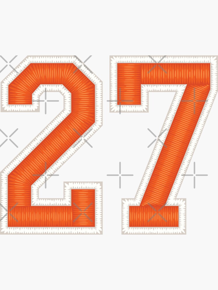 27 Sports Number Twenty-Seven Sticker for Sale by HelloFromAja