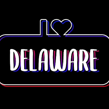 Artwork thumbnail, I Love Delaware Colorful Text by RADesigns21