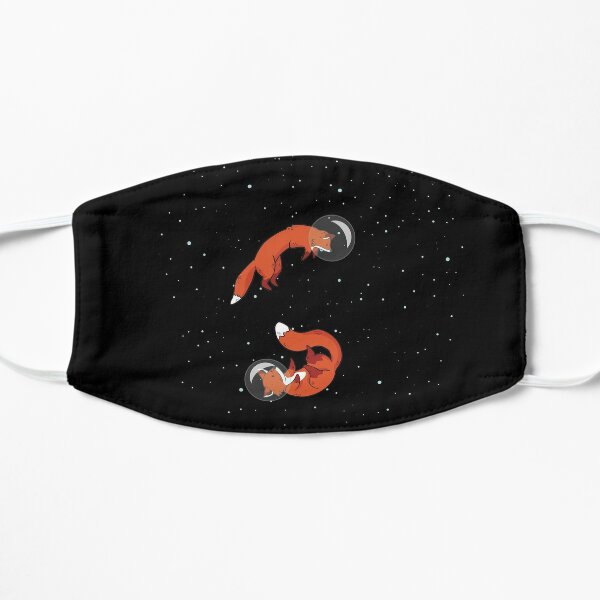 Foxes Float In Space Flat Mask